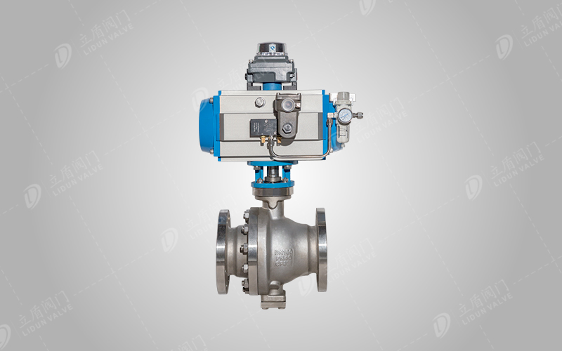 Stainless steel trunnion type ball valve (pneumatic)